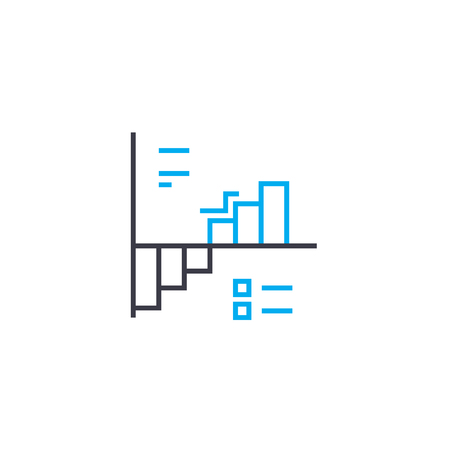 Positive dynamics vector thin line stroke icon. Positive dynamics outline illustration, linear sign, symbol isolated concept.のイラスト素材