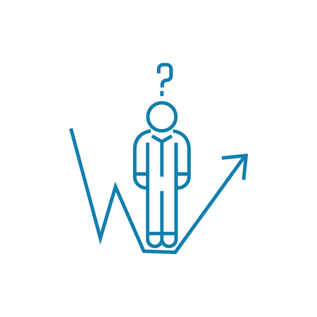 Analytical work line icon, vector illustration. Analytical work linear concept sign.のイラスト素材