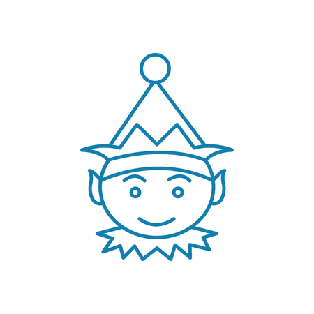 Joker costume line icon, vector illustration. Joker costume linear concept sign.のイラスト素材