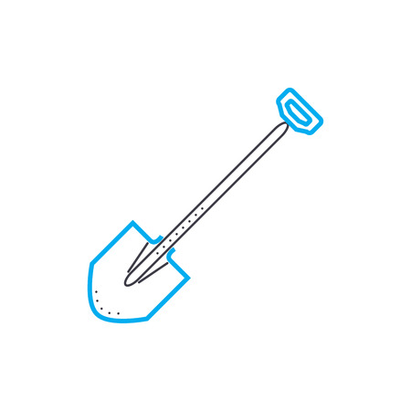 Land works line icon, vector illustration. Land works linear concept sign.のイラスト素材