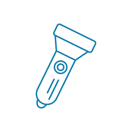 Pocket torch line icon, vector illustration. Pocket torch linear concept sign.のイラスト素材