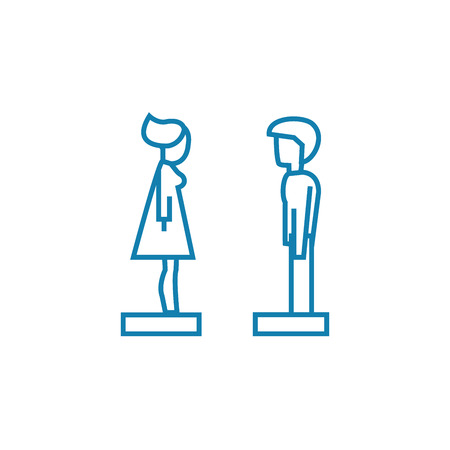 Sorting out relations line icon, vector illustration. Sorting out relations linear concept sign.のイラスト素材