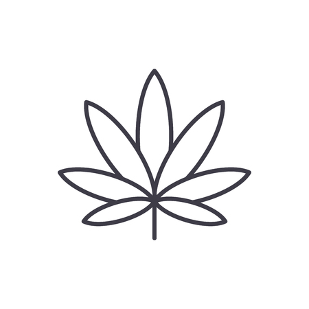 Cannabis line icon, vector illustration. Cannabis flat concept sign.のイラスト素材