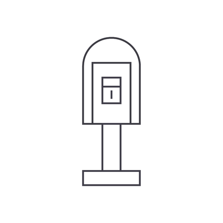 Post office box thin line icon, vector illustration. Post office box linear concept sign.のイラスト素材