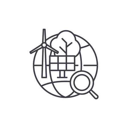 Alternative energy line icon concept. Alternative energy vector linear illustration, sign, symbolのイラスト素材