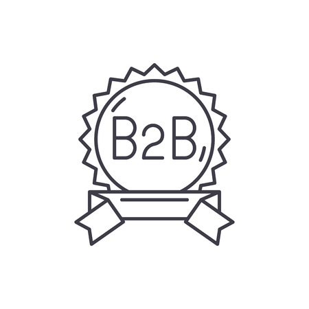 B2b line icon concept. B2b vector linear illustration, sign, symbolのイラスト素材