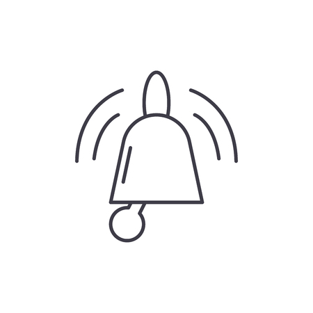 Bells line icon concept. Bells vector linear illustration, sign, symbolのイラスト素材