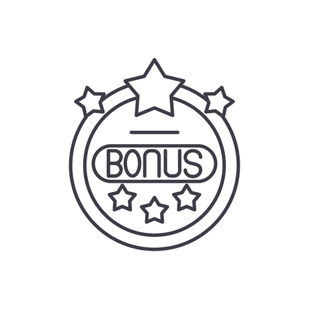 Bonus chip line icon concept. Bonus chip vector linear illustration, sign, symbolのイラスト素材