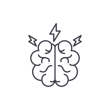 Brainstorm line icon concept. Brainstorm vector linear illustration, sign, symbolのイラスト素材