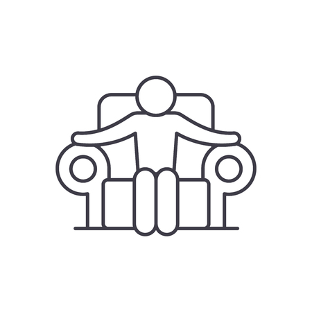 Boss line icon concept. Boss vector linear illustration, sign, symbolのイラスト素材