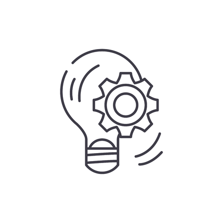 Business competence line icon concept. Business competence vector linear illustration, sign, symbolのイラスト素材