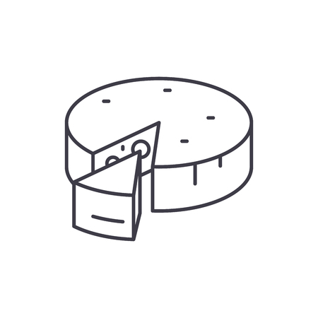 Cheese line icon concept. Cheese vector linear illustration, sign, symbolのイラスト素材