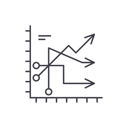 Business trends line icon concept. Business trends vector linear illustration, sign, symbolのイラスト素材