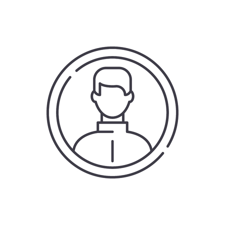 Business user line icon concept. Business user vector linear illustration, sign, symbolのイラスト素材
