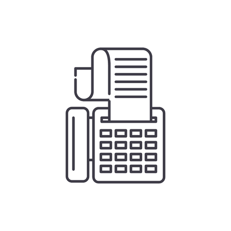 Cash machine line icon concept. Cash machine vector linear illustration, sign, symbolのイラスト素材