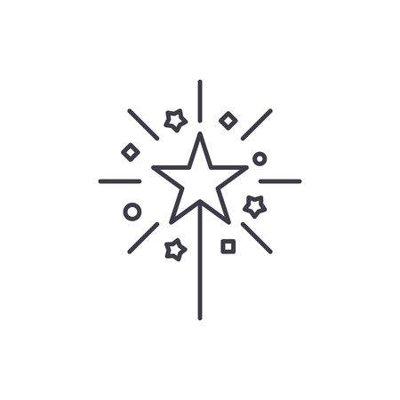 Christmas cute lights line icon concept. Christmas cute lights vector linear illustration, sign, symbolのイラスト素材