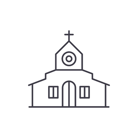 Church line icon concept. Church vector linear illustration, sign, symbolのイラスト素材