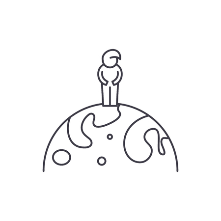 Citizen of the world line icon concept. Citizen of the world vector linear illustration, sign, symbolのイラスト素材