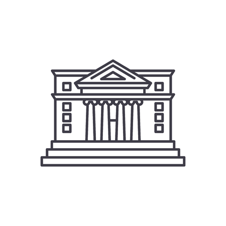 City hall line icon concept. City hall vector linear illustration, sign, symbolのイラスト素材