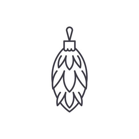 Christmas tree toy bump line icon concept. Christmas tree toy bump vector linear illustration, sign, symbolのイラスト素材