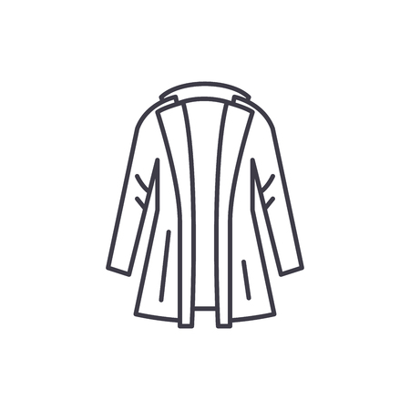 Coat line icon concept. Coat vector linear illustration, sign, symbolのイラスト素材