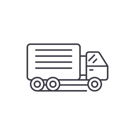 Container ship line icon concept. Container ship vector linear illustration, sign, symbolのイラスト素材