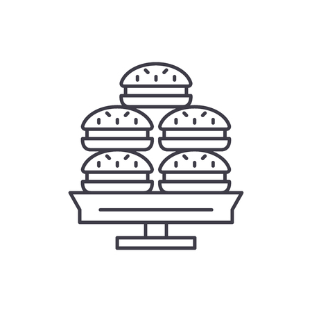 Dessert line icon concept. Dessert vector linear illustration, sign, symbolのイラスト素材