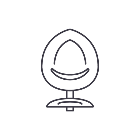 Design chair line icon concept. Design chair vector linear illustration, sign, symbolのイラスト素材