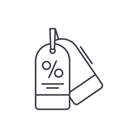 Discounts line icon concept. Discounts vector linear illustration, sign, symbolのイラスト素材
