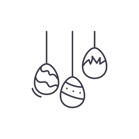 Easter eggs line icon concept. Easter eggs vector linear illustration, sign, symbolのイラスト素材