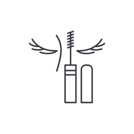 Eye makeup line icon concept. Eye makeup vector linear illustration, sign, symbolのイラスト素材