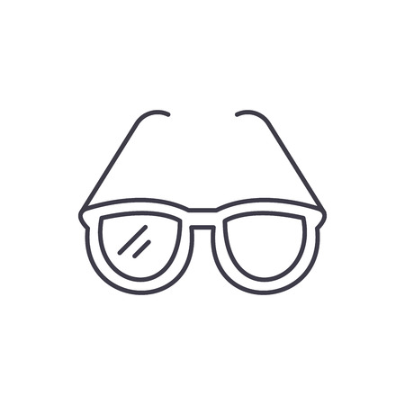 Fashionable glasses line icon concept. Fashionable glasses vector linear illustration, sign, symbolのイラスト素材