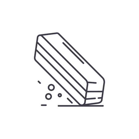 Eraser line icon concept. Eraser vector linear illustration, sign, symbolのイラスト素材