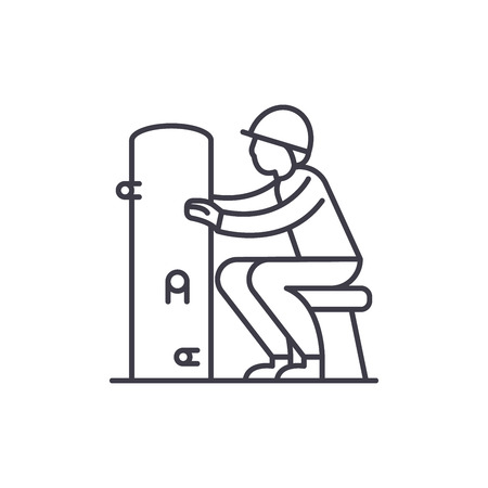 Foreman line icon concept. Foreman vector linear illustration, sign, symbolのイラスト素材