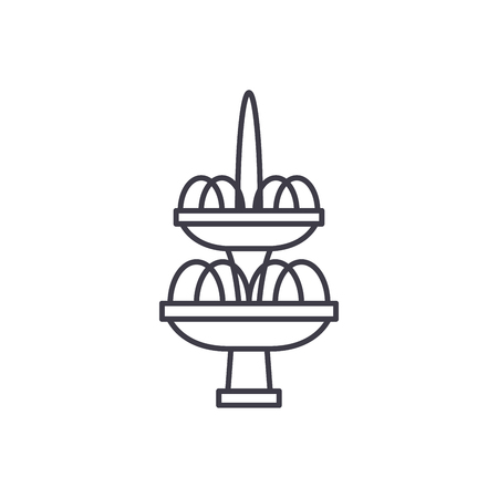 Fountain line icon concept. Fountain vector linear illustration, sign, symbolのイラスト素材
