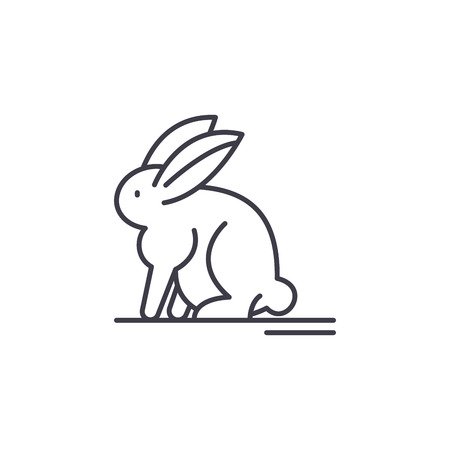 Hare line icon concept. Hare vector linear illustration, sign, symbolのイラスト素材