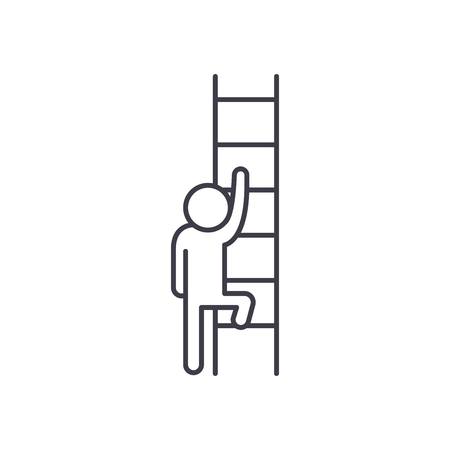 Ladder of opportunity line icon concept. Ladder of opportunity vector linear illustration, sign, symbolのイラスト素材