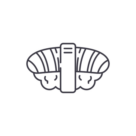 Japanese sushi line icon concept. Japanese sushi vector linear illustration, sign, symbolのイラスト素材