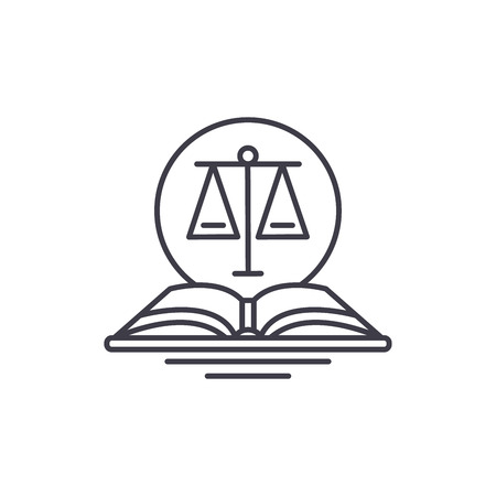 Legal code line icon concept. Legal code vector linear illustration, sign, symbolのイラスト素材