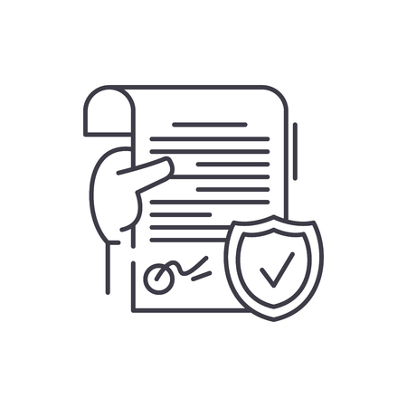 Legal document line icon concept. Legal document vector linear illustration, sign, symbolのイラスト素材