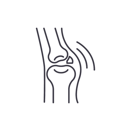 Joint disease line icon concept. Joint disease vector linear illustration, sign, symbolのイラスト素材