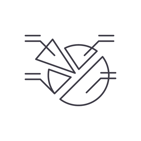 Market analysis line icon concept. Market analysis vector linear illustration, sign, symbolのイラスト素材