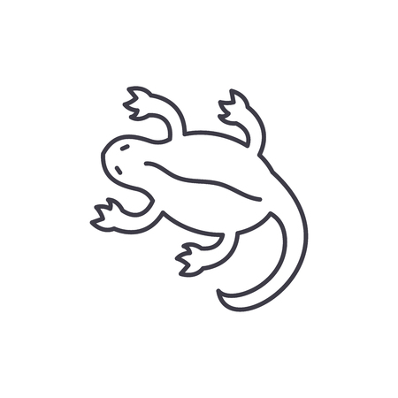 Lizard line icon concept. Lizard vector linear illustration, sign, symbolのイラスト素材