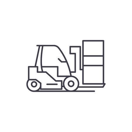 Loader line icon concept. Loader vector linear illustration, sign, symbolのイラスト素材