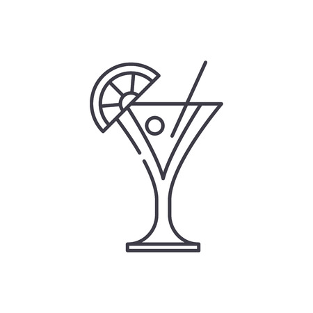 Martini line icon concept. Martini vector linear illustration, sign, symbolのイラスト素材