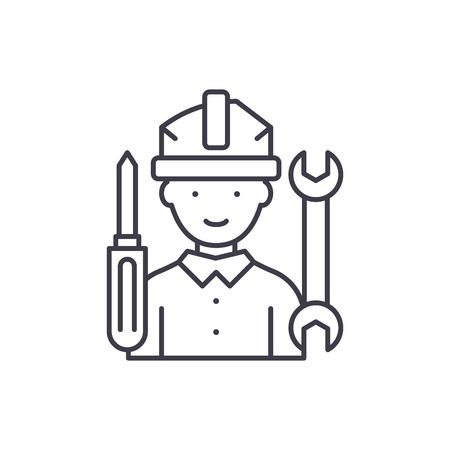Master line icon concept. Master vector linear illustration, sign, symbolのイラスト素材