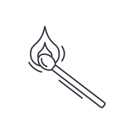 Match line icon concept. Match vector linear illustration, sign, symbolのイラスト素材