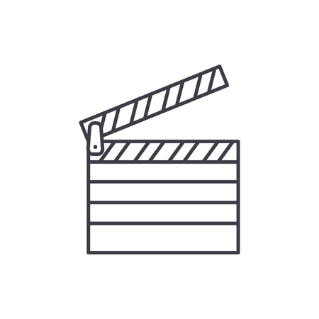 Motor camera line icon concept. Motor camera vector linear illustration, sign, symbolのイラスト素材