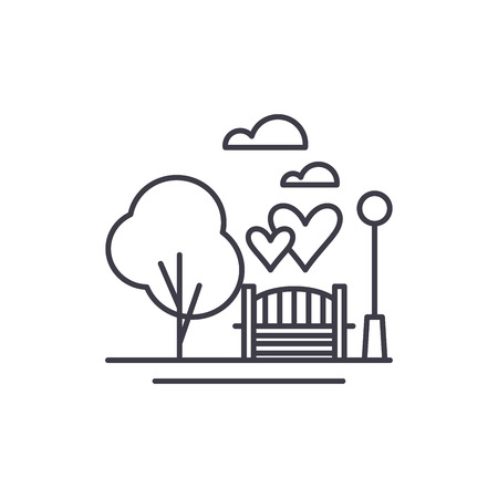Park line icon concept. Park vector linear illustration, sign, symbolのイラスト素材