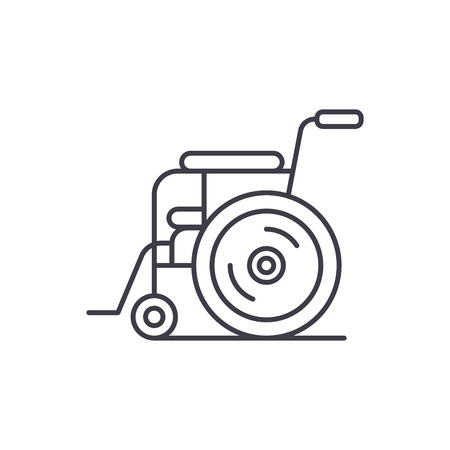 Patient chair line icon concept. Patient chair vector linear illustration, sign, symbolのイラスト素材